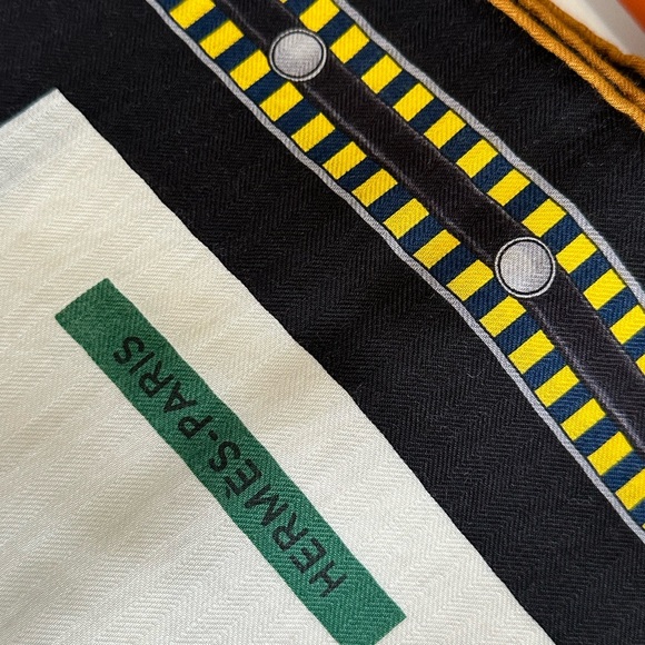 NEW  HERMES Lettres Equestres 100% Cashmere Shawl 140 Scarf w/ Receipt - Picture 10 of 13